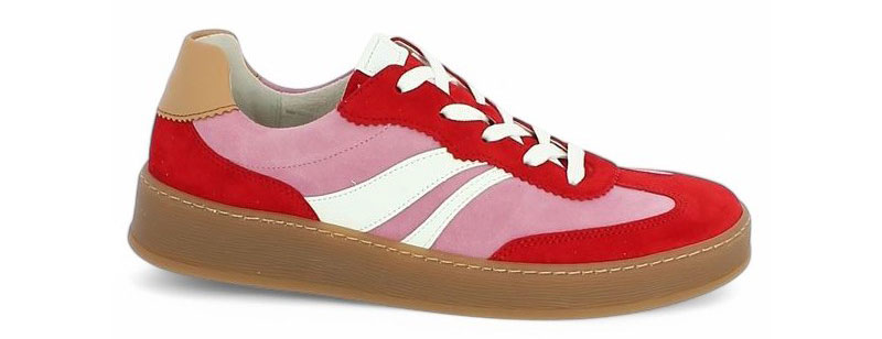 Basket femme grande taille rose et rouge gabor